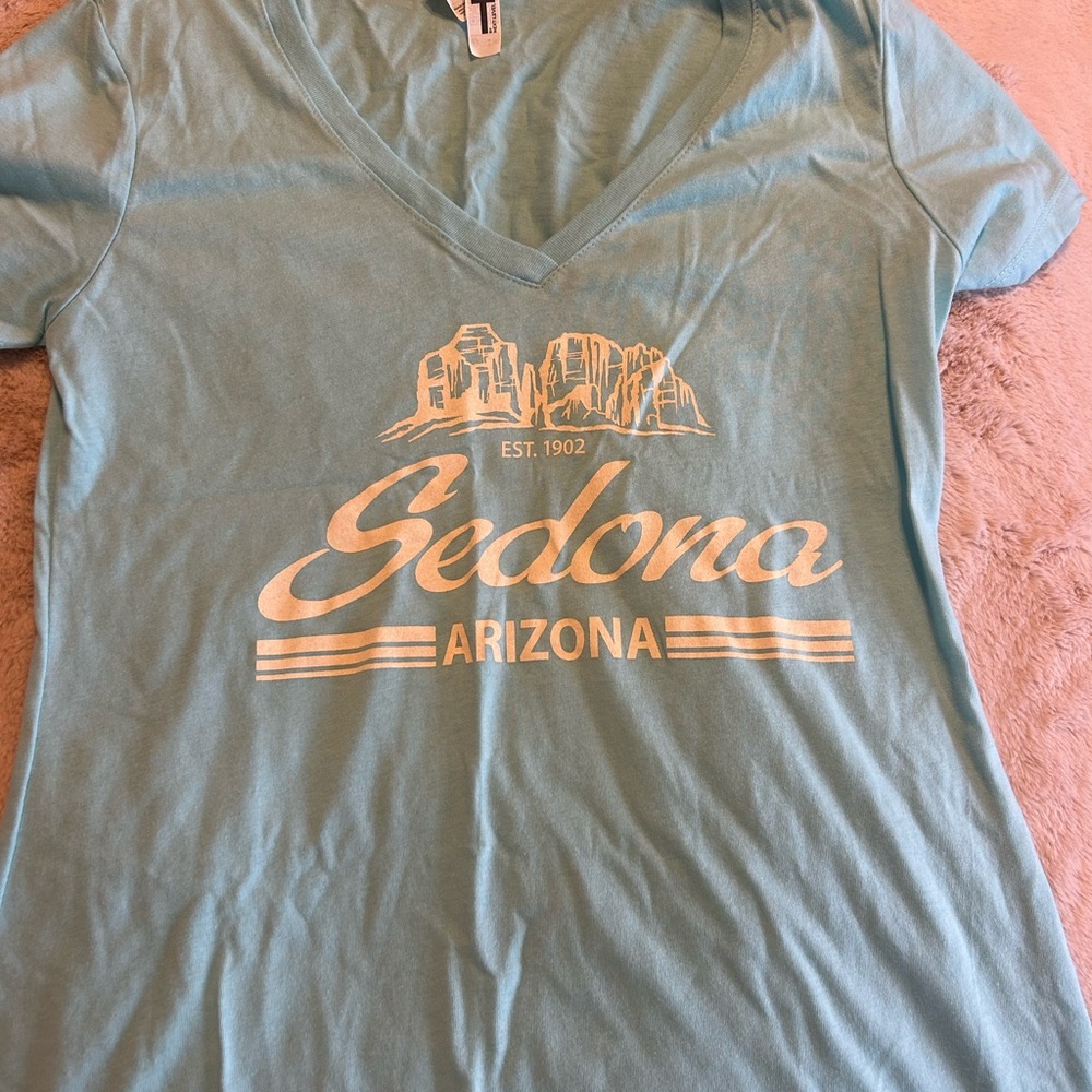 Next Level Apparel Light Blue V-Neck T-Shirt women’s medium